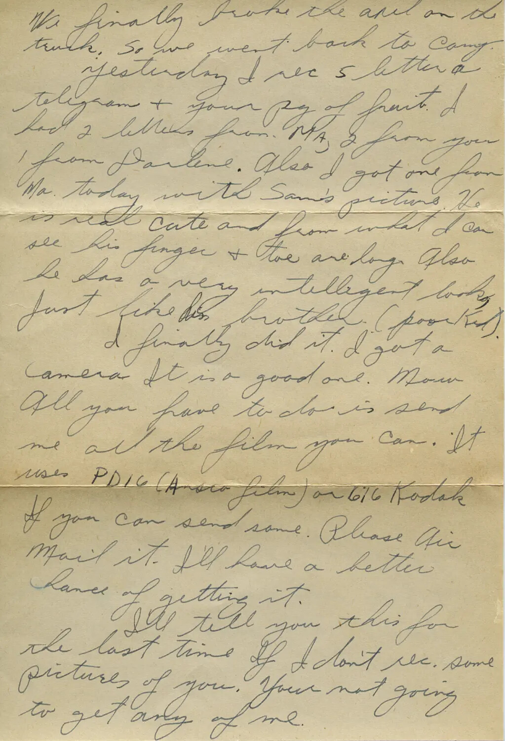 Handwritten WWII Letter, Moon Family Correspondence Collection, Page 301
