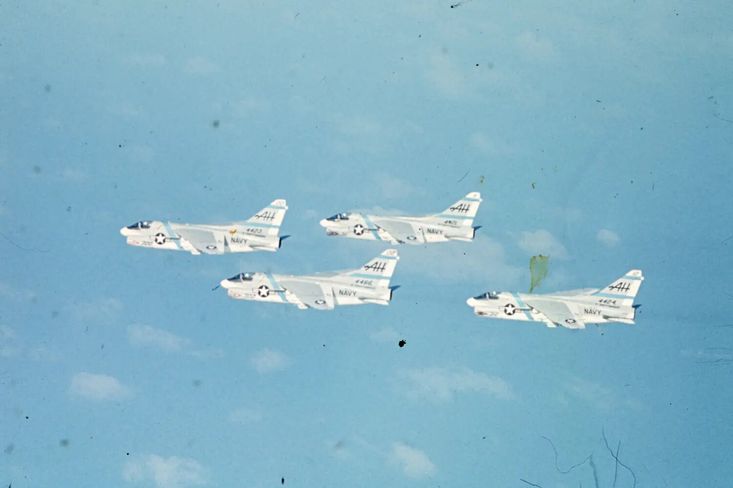Formation of Four A-7 Corsair II Attack Aircraft, Carrier Air Wing, USS Ticonderoga, Vietnam War Era