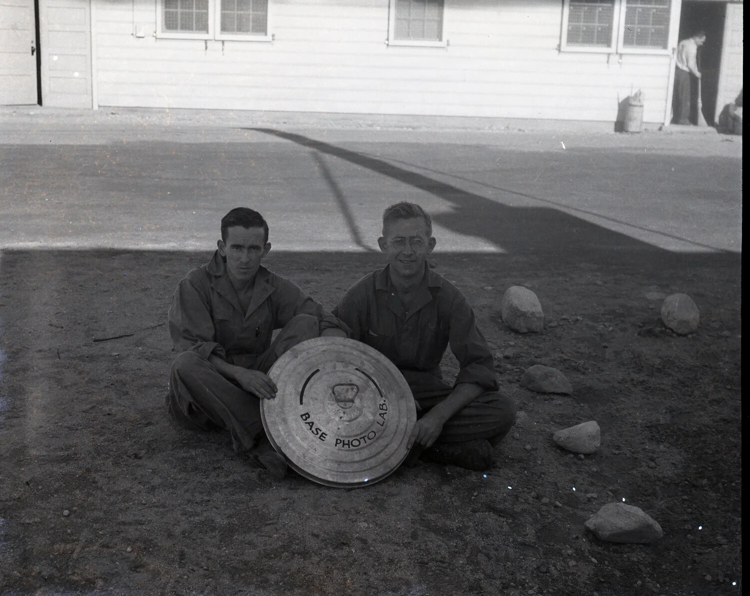 Base Photo Lab Personnel with Equipment Lid, CBI Theater – WWII China-Burma-India Collection
