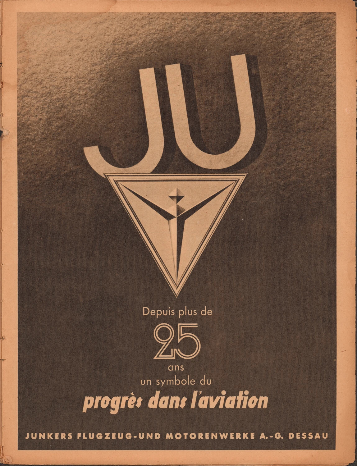 Der Adler Magazine Advertisement (French Edition): Junkers Flugzeug- und Motorenwerke A.-G. Dessau