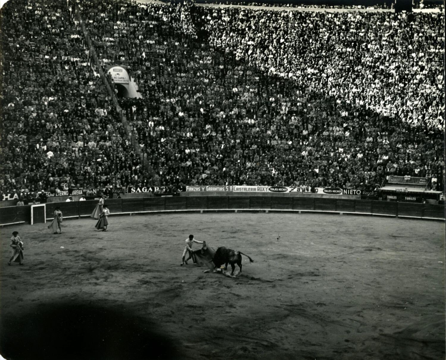 Matador Executing a Low Pass on the Bull, Mexico City Bullring, 1949