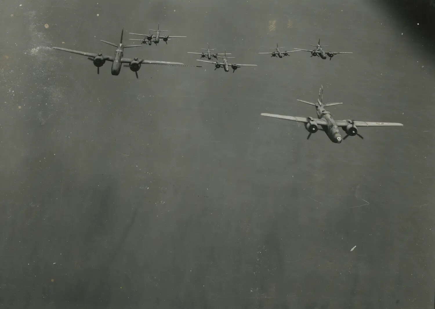 Formation of A-20 Havoc Light Bombers in Flight, 312th Bomb Group, Pacific Theater