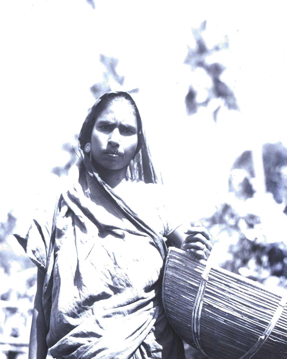 Portrait of a Local Woman with Woven Basket, CBI Theater, WWII