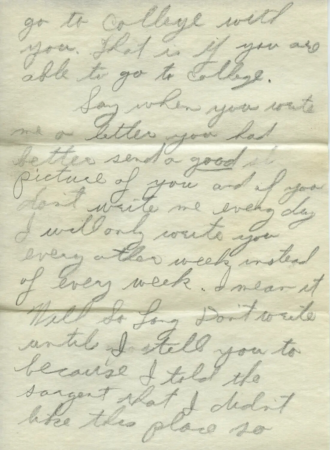 Handwritten WWII-Era Letter Page in Pencil, 'Moon Sammiet' Correspondence — Letter 010