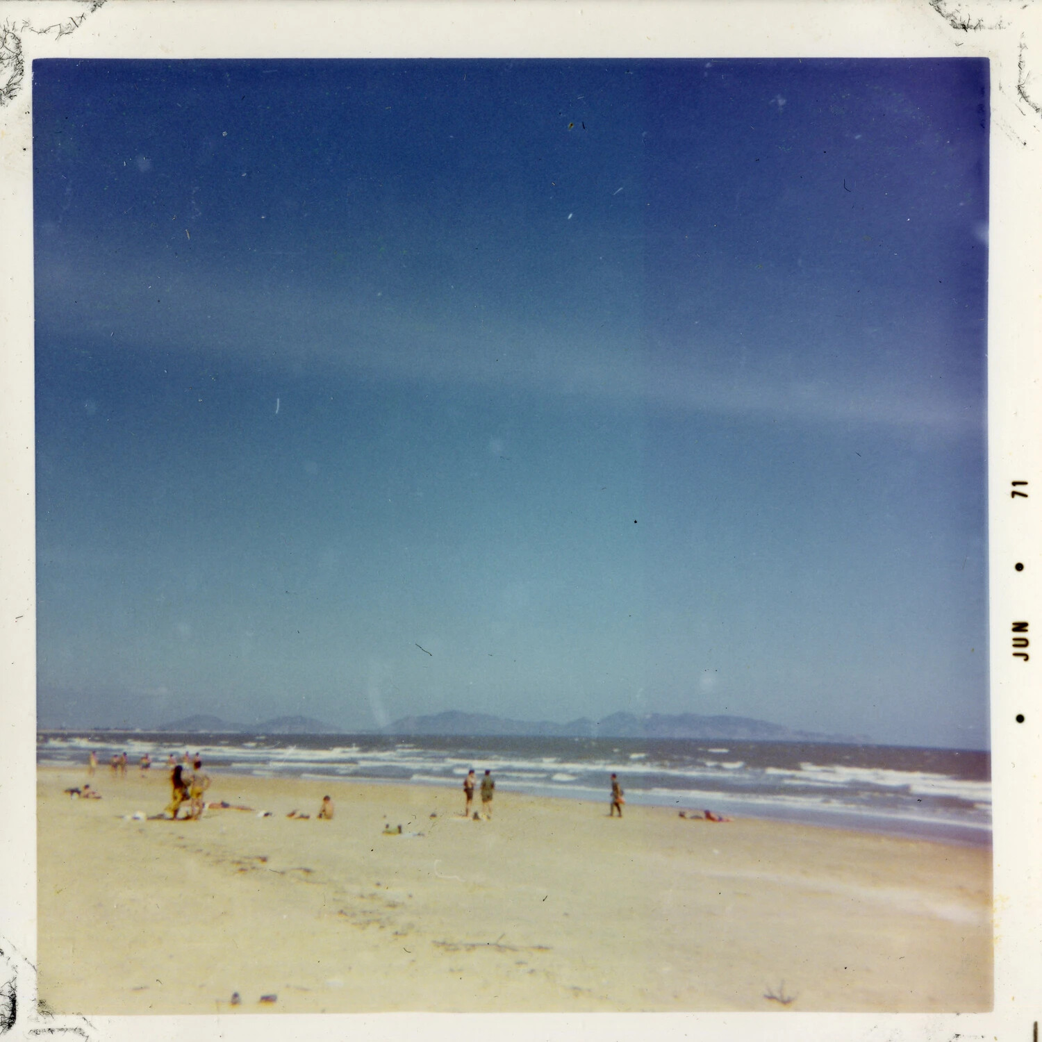 Beach Scene with Servicemen and Civilians, Likely Vung Tau, South Vietnam, June 1971