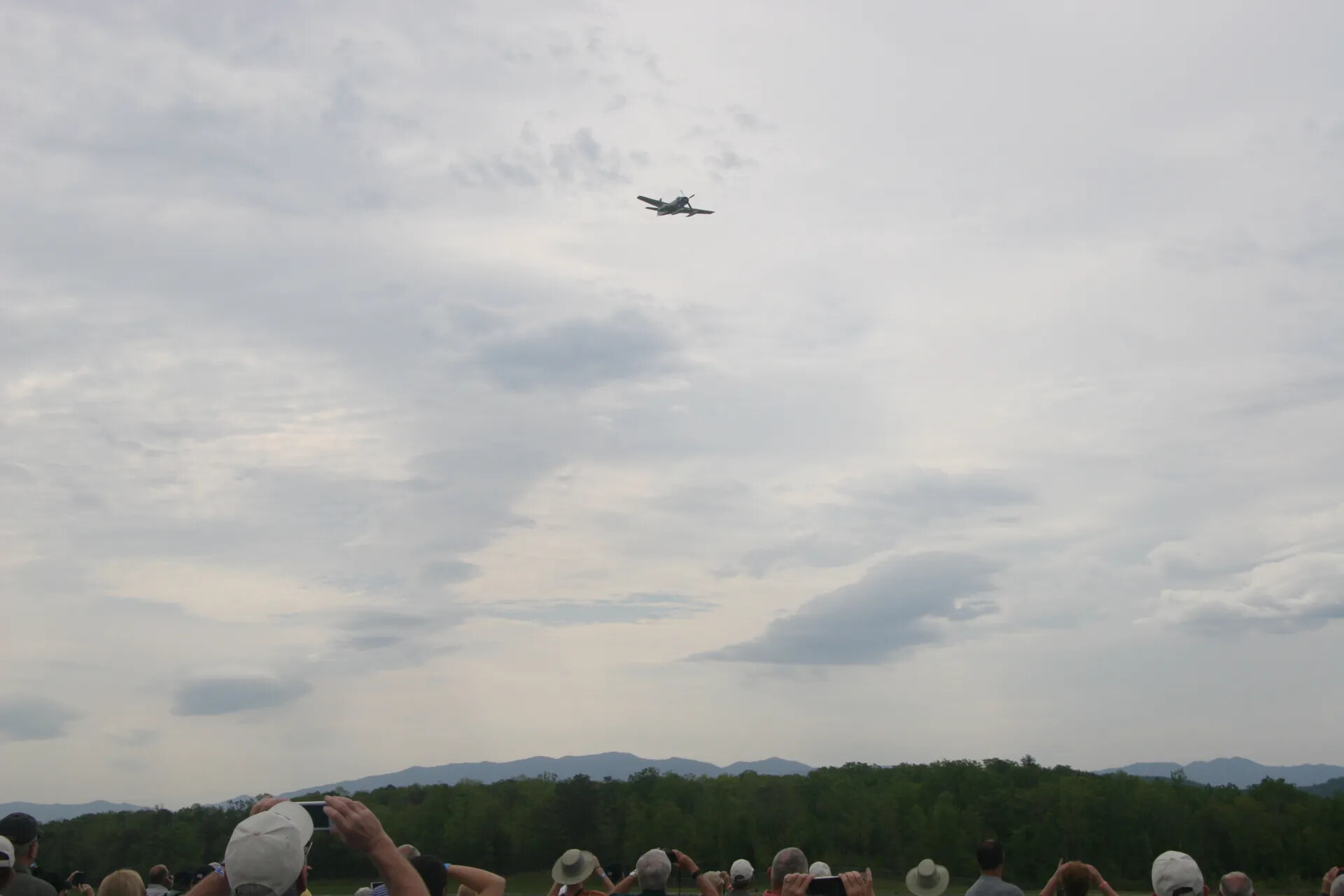 Warbird Flyover Watched by Crowd, Operation Tailwind Commemorative Event, April 30, 2016