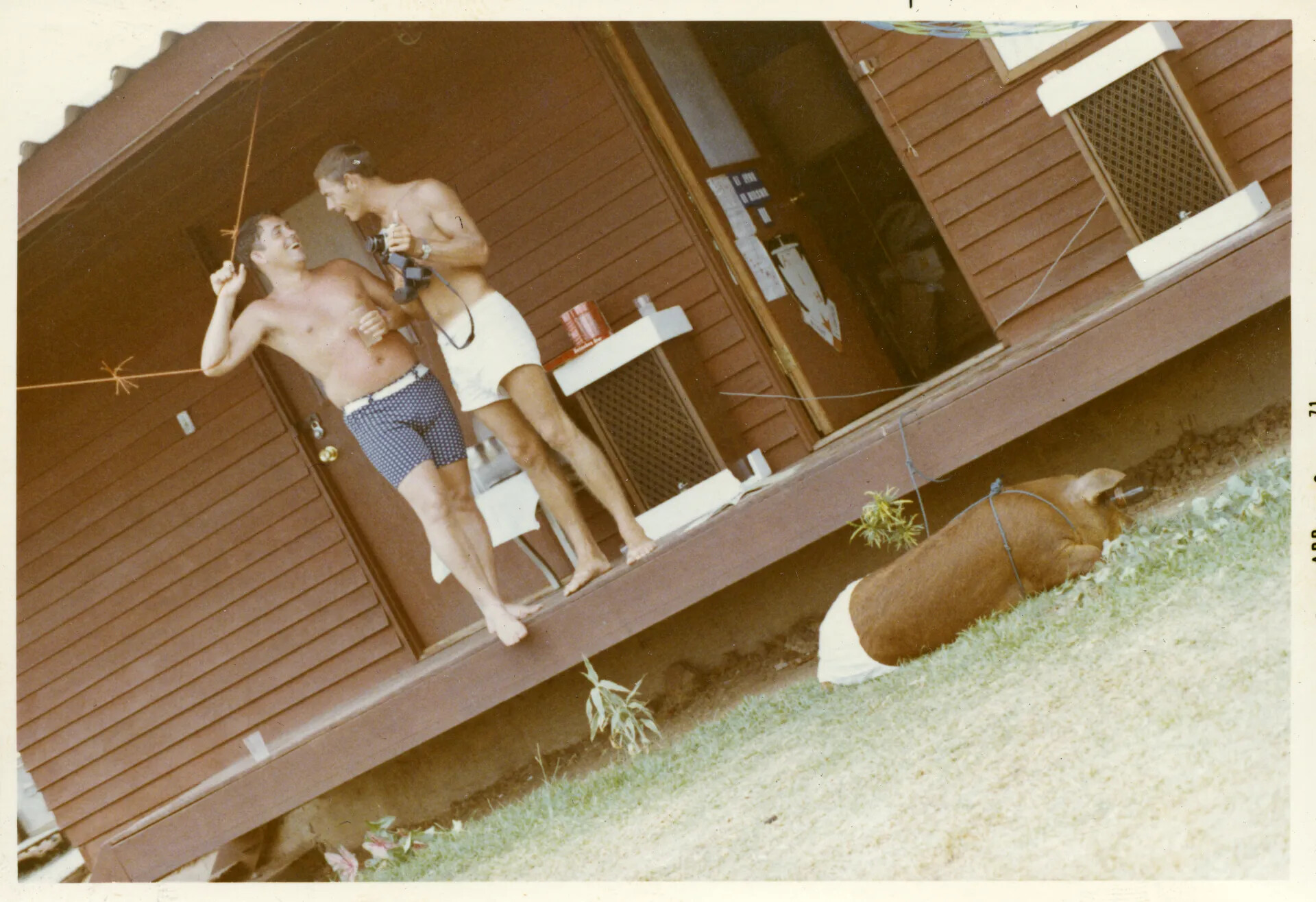 Off-Duty Airmen on Barracks Porch, Nakhon Phanom RTAFB, Vietnam War Era