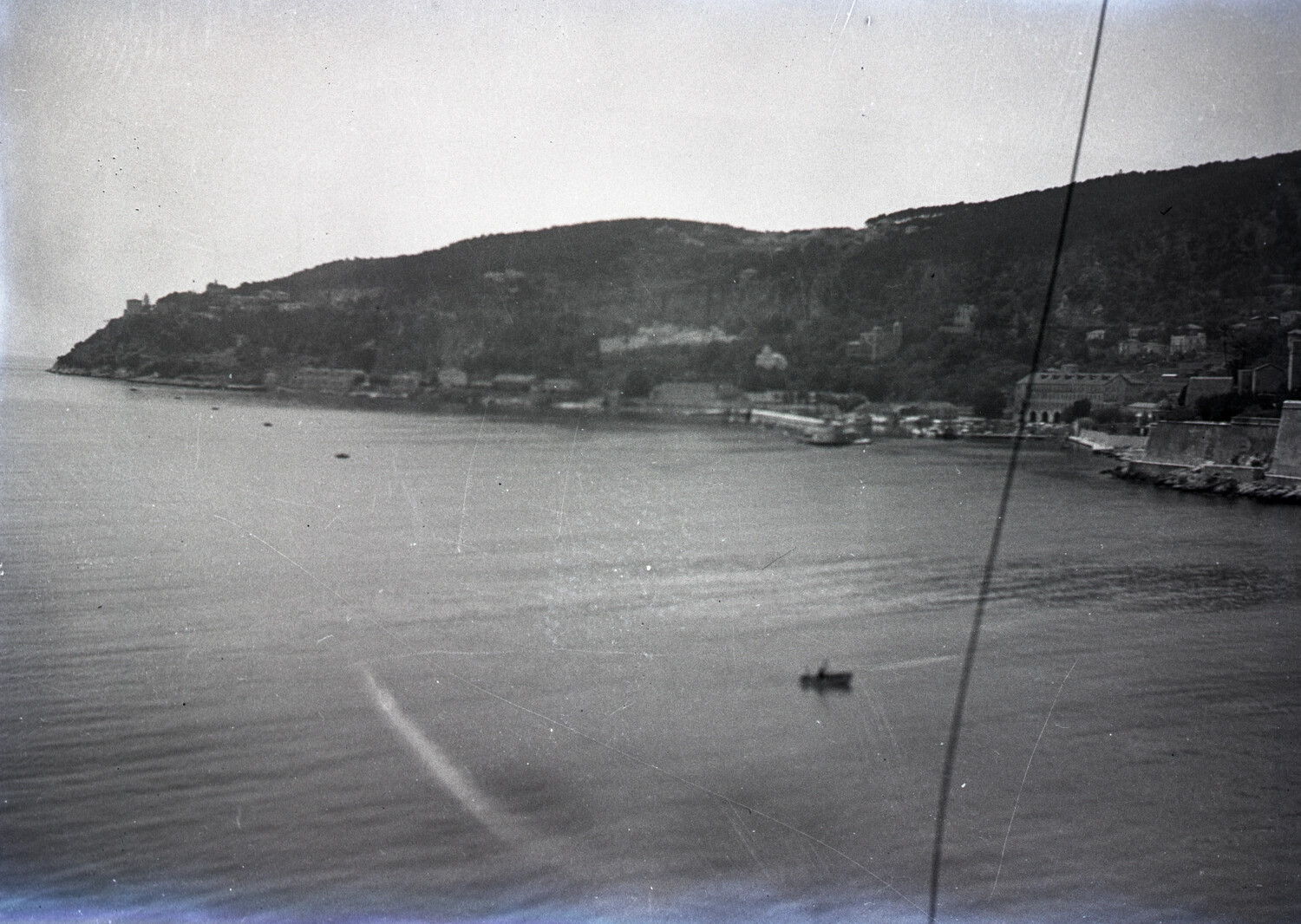 Coastal Harbor Town Viewed from Shipboard, U.S. Navy China Station Album, 1930s
