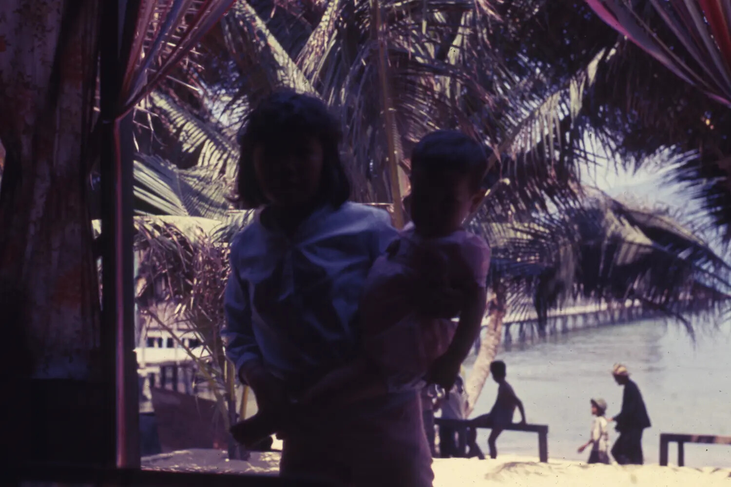 Vietnamese Woman and Child on Beach, Cam Ranh Bay, Vietnam