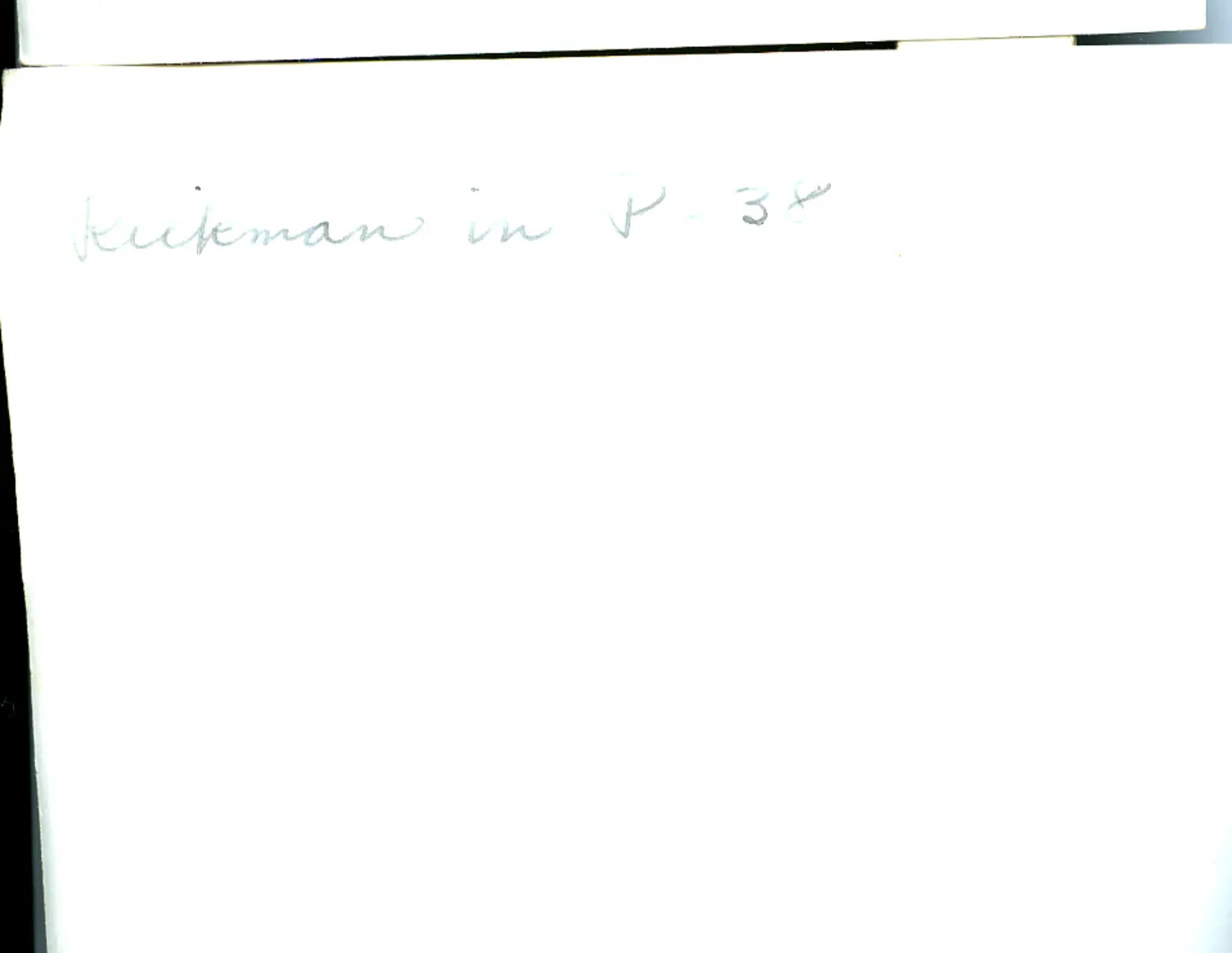 Handwritten Caption Card Referencing a P-38 Lightning Pilot, CBI Theater Archive