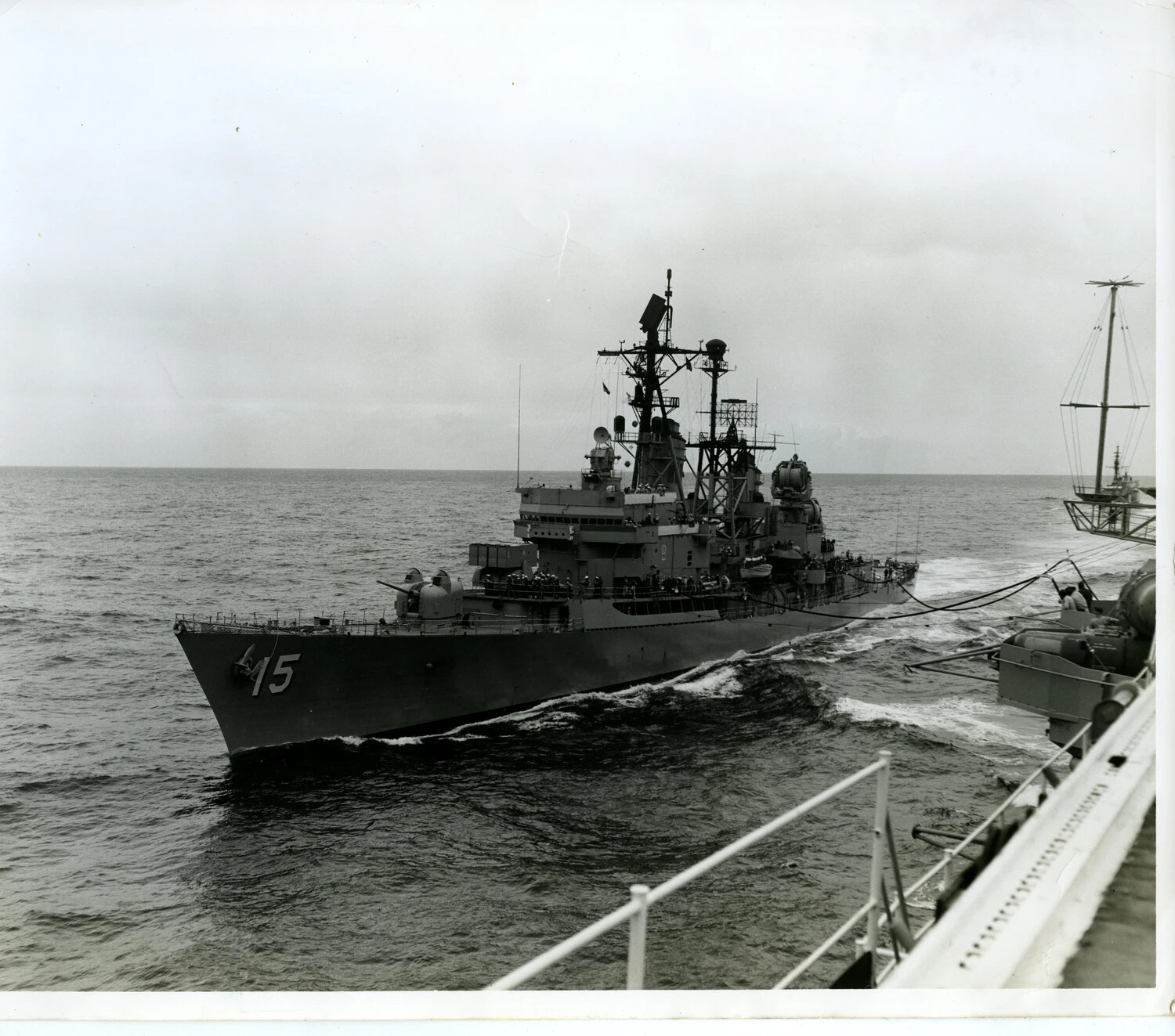 Underway Replenishment Alongside a Guided Missile Escort (Hull No. 15), U.S. Navy Pacific Fleet, Vietnam War Era