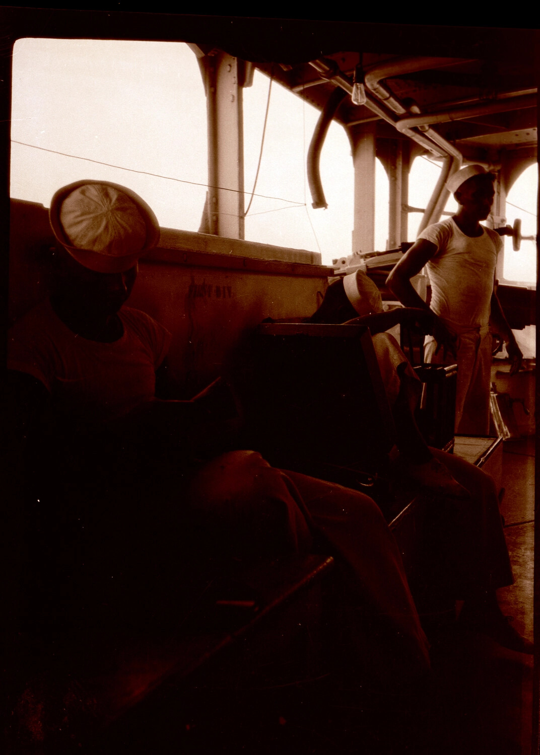 US Navy Sailors on Ship's Deck, China/Pacific Station, 1930s