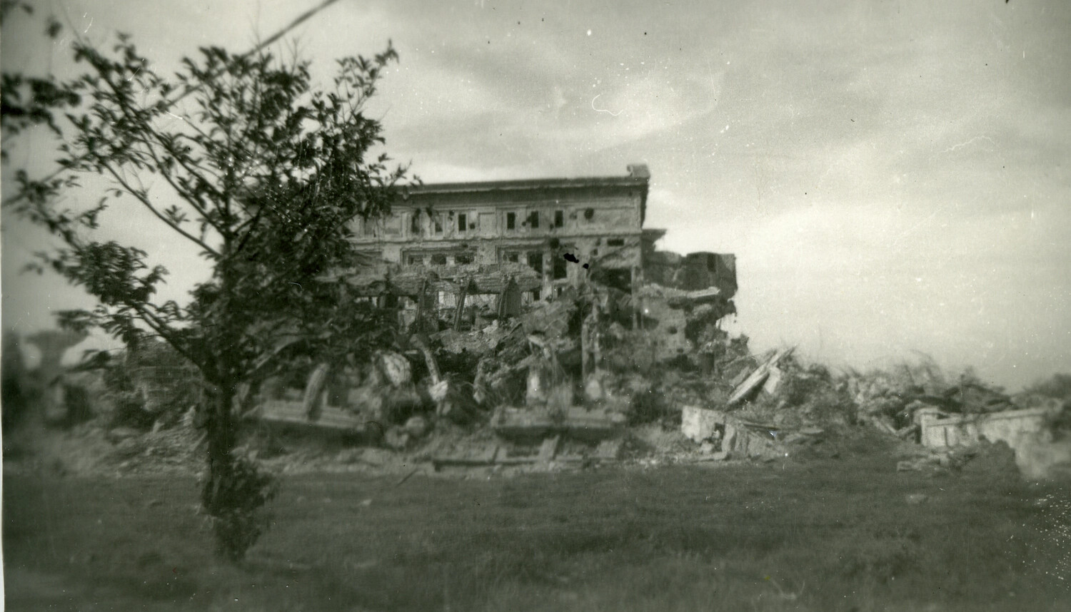 Ruins of a Bombed Multi-Story Building, Okinawa Campaign, WWII