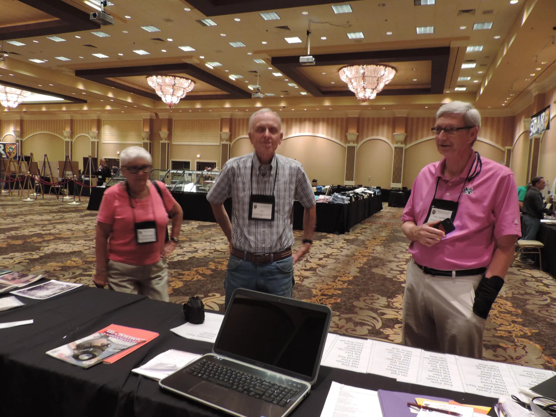 Members at the Registration Table with Printed Code-Name Reference Sheets, Special Operations Association Reunion, Las Vegas, 2013