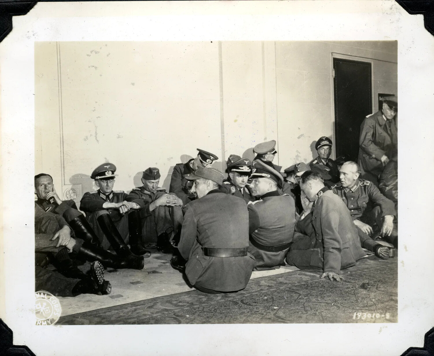 Captured German Officers Under Guard, U.S. Army Signal Corps Photograph