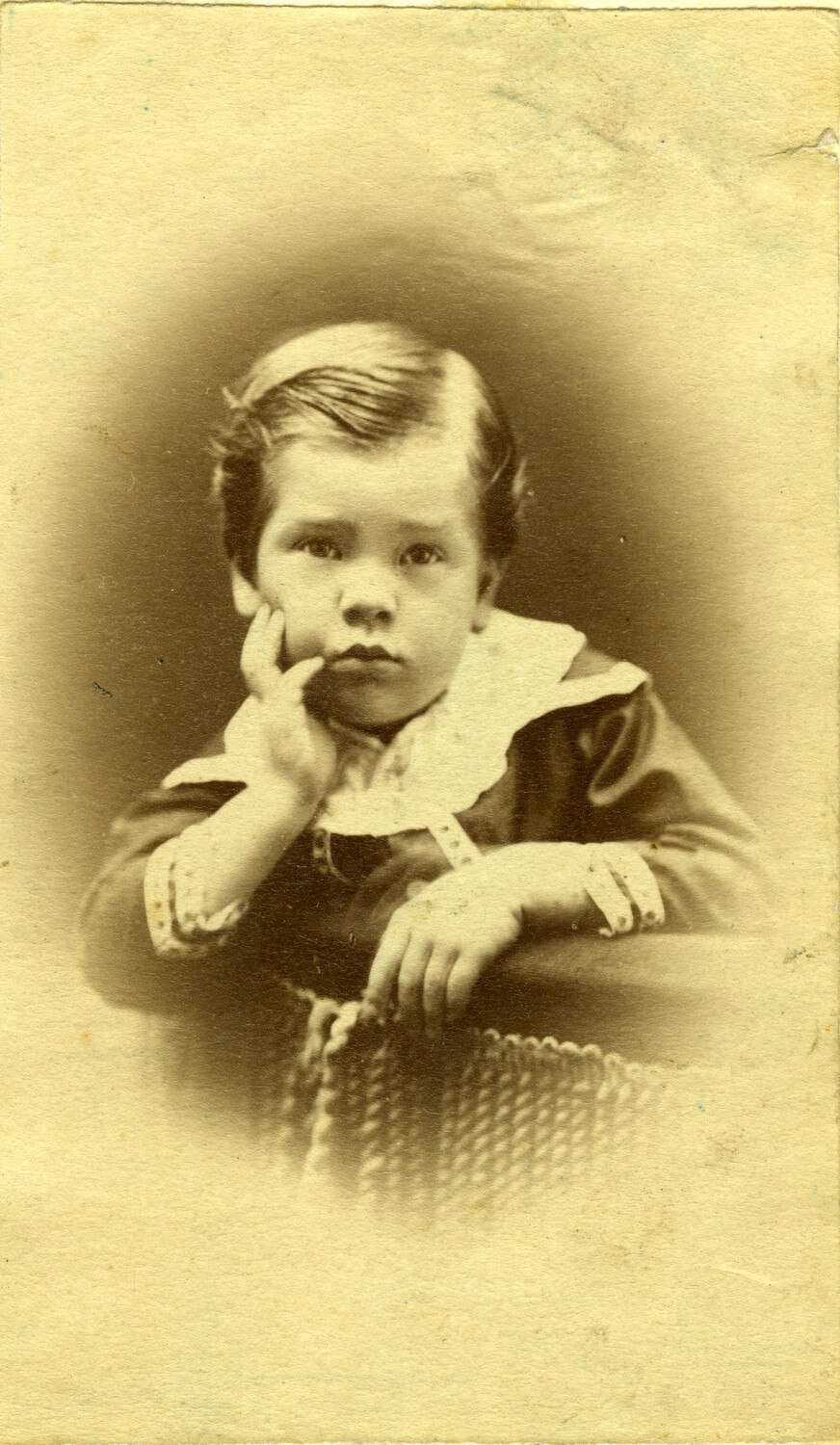 Victorian-Era Vignette Studio Portrait of a Young Child, Age Four — Carl Stone Family Collection