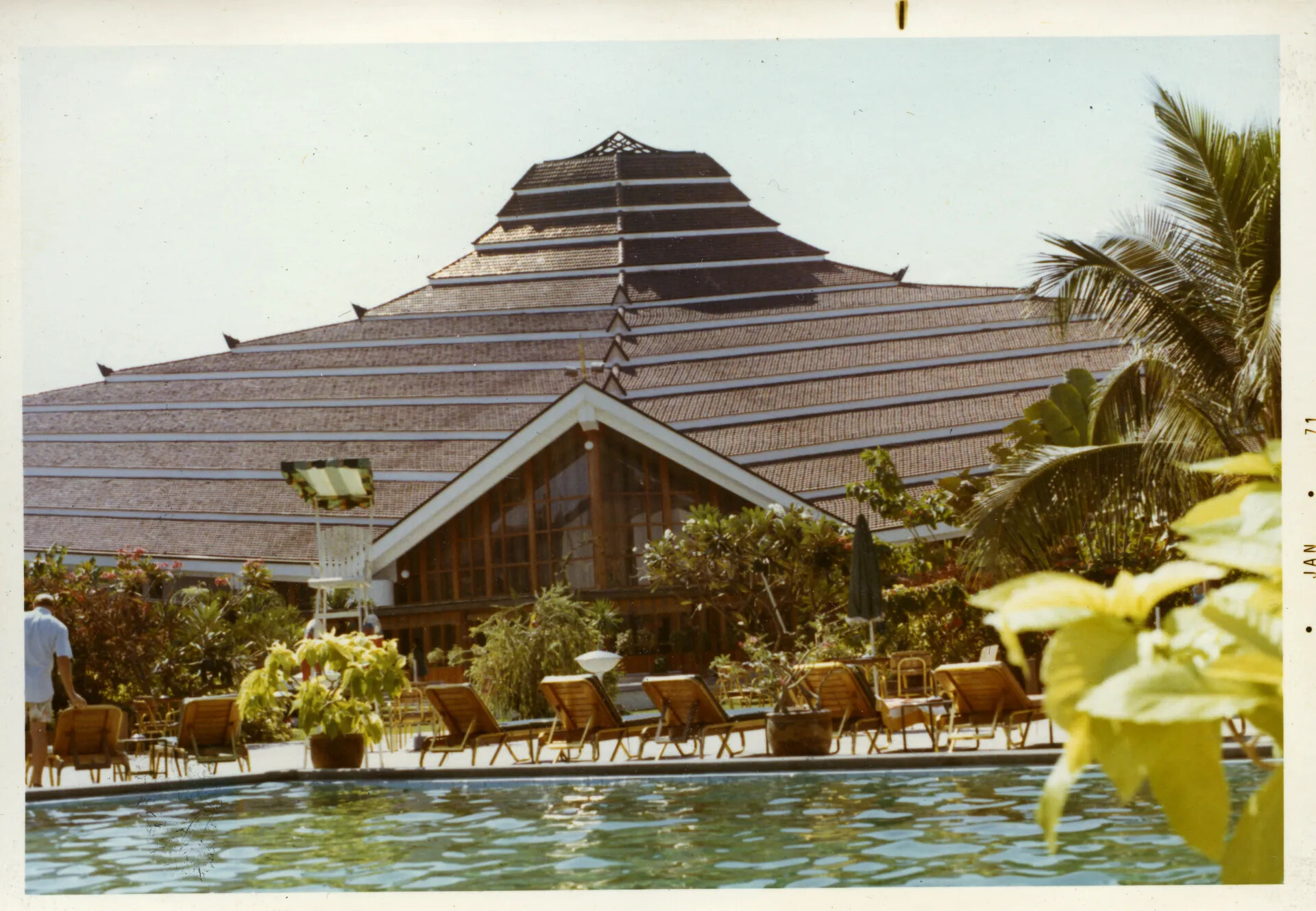 Resort Swimming Pool with Thai-Style Pavilion Roof, January 1971