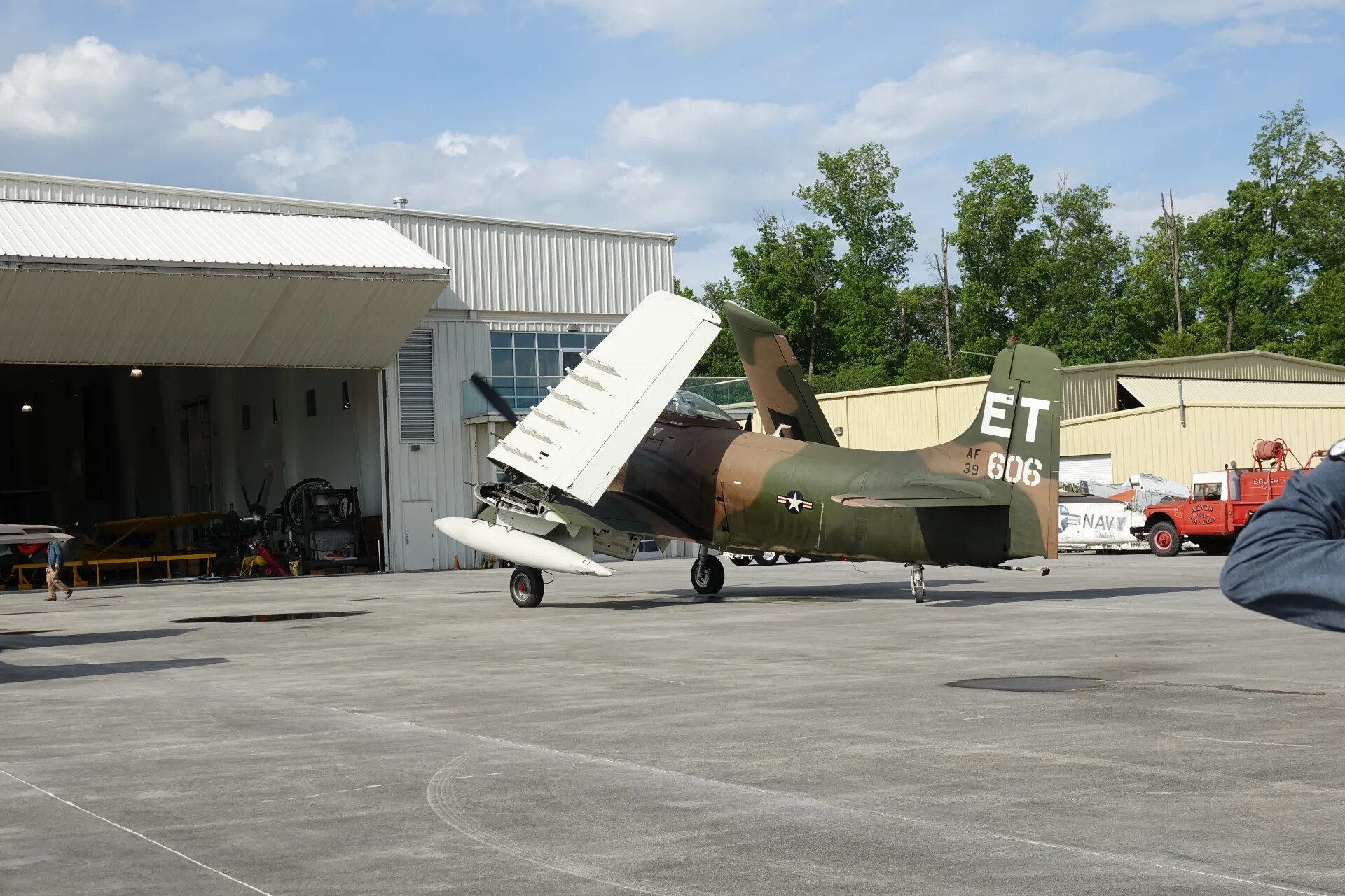 Preserved Douglas A-1 Skyraider, Tail Code 'ET,' Wings Folded on Museum Ramp, May 2019