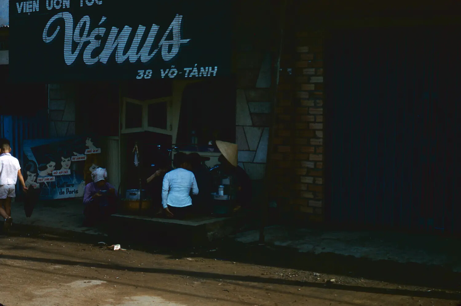 Street Scene with Venus Hair Salon Storefront, South Vietnam, 1965 - 3rd Tactical Fighter Wing Collection