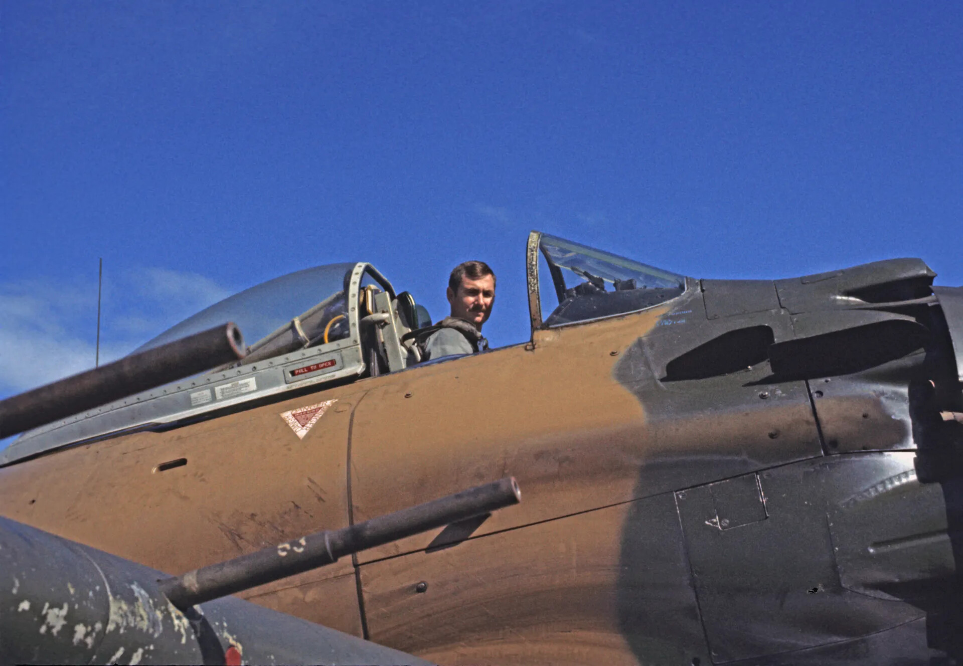 A-1 Skyraider Pilot in Cockpit, Close-Up Portrait