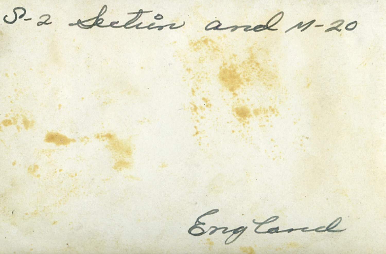 Verso of WWII Photograph - Handwritten Caption 'S-2 Section and M-20, England'