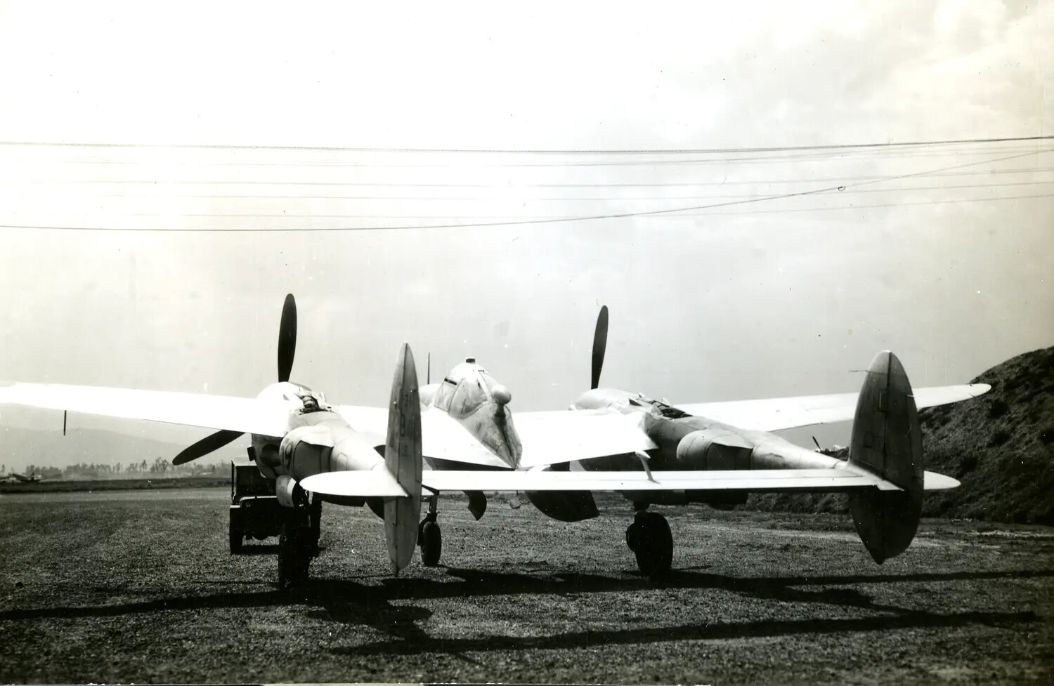 Lockheed P-38 Lightning Fighter on Airfield, China-Burma-India Theater, WWII