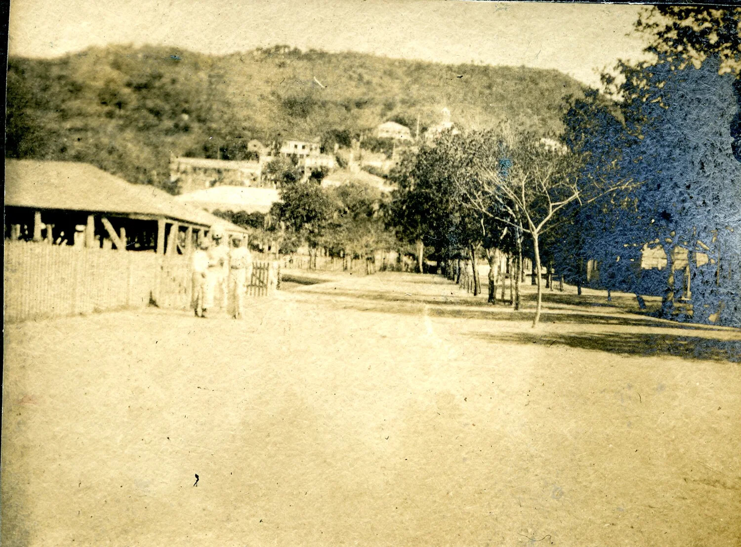 Hillside Road and Village View, Caribbean or Central American Port Town, c. 1900-1908