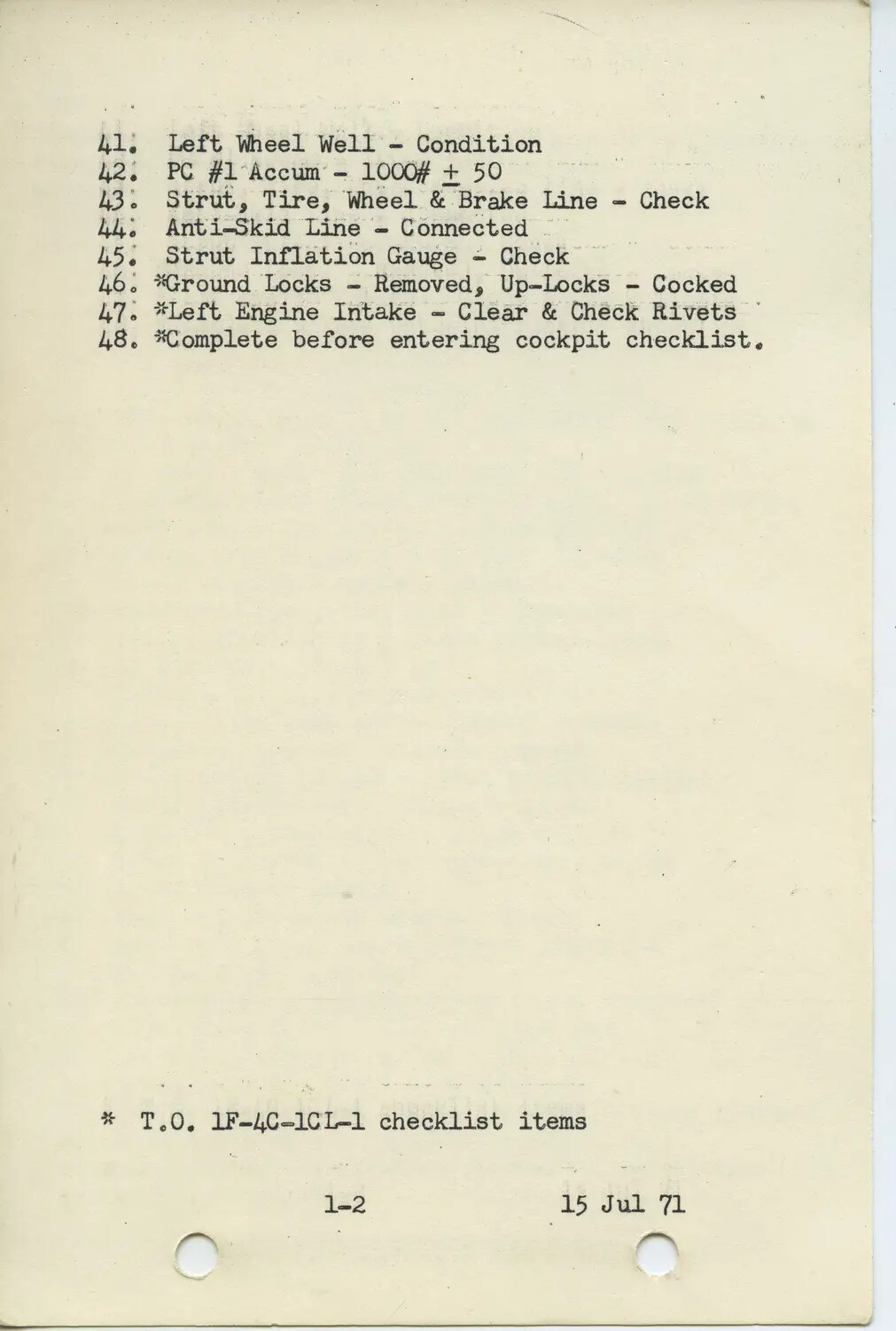 Exterior Inspection Checklist (continued), 366 TFW F-4 Phantom Manual (15 Jul 71)