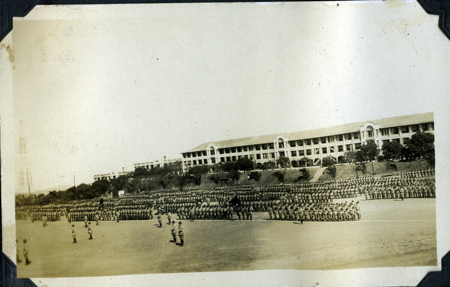 Troop Review at Colonial-Style Building, Manila Area