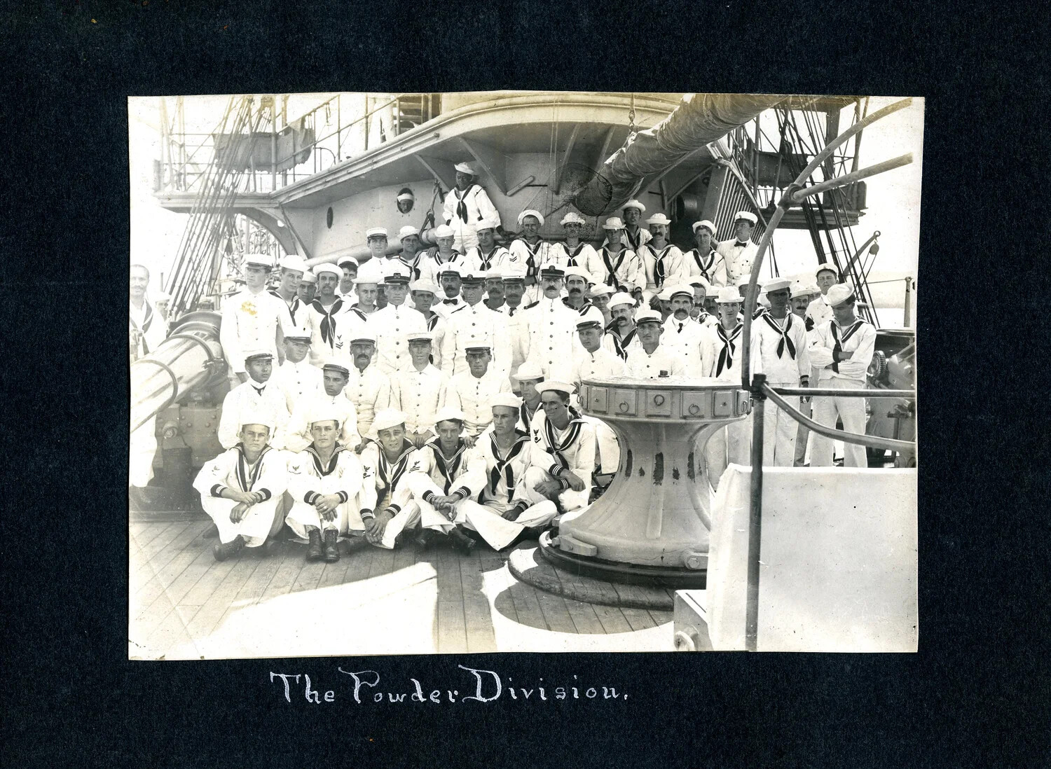 Group Portrait of the Powder Division, U.S. Navy Cruiser, c. 1900-1905