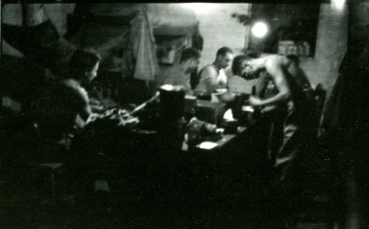 Servicemen Gathered in Barracks Tent, CBI Theater, WWII