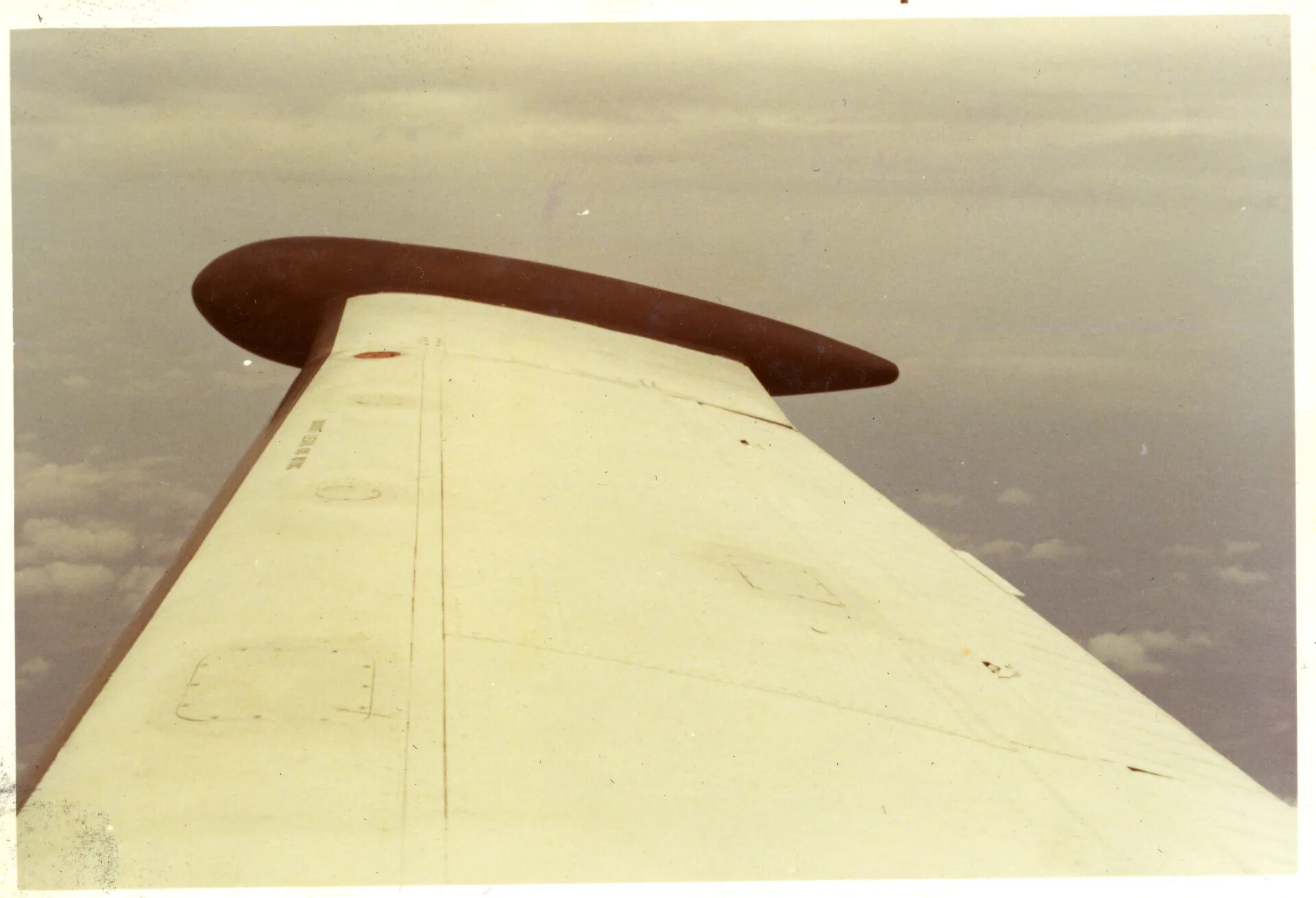 In-Flight View of Aircraft Wing with Wingtip Fairing, Southeast Asia, Vietnam War Era