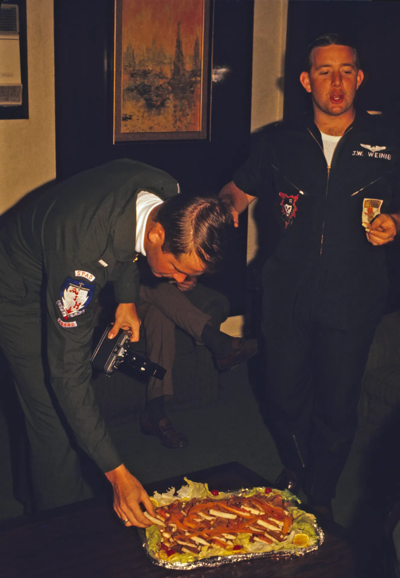 Squadron Party Scene with "SPAD" Patch and J.W. Weinig Name-Tape Jacket, Don Engebretsen Slide Collection