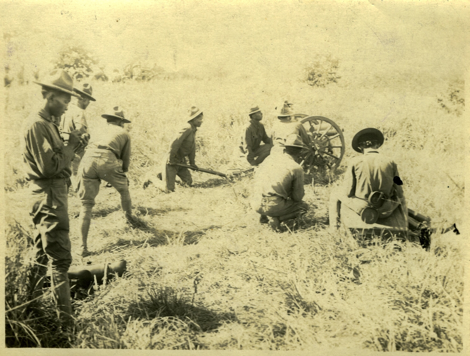U.S. Army Field Artillery Detachment Drilling in the Philippine Countryside, Early 1900s