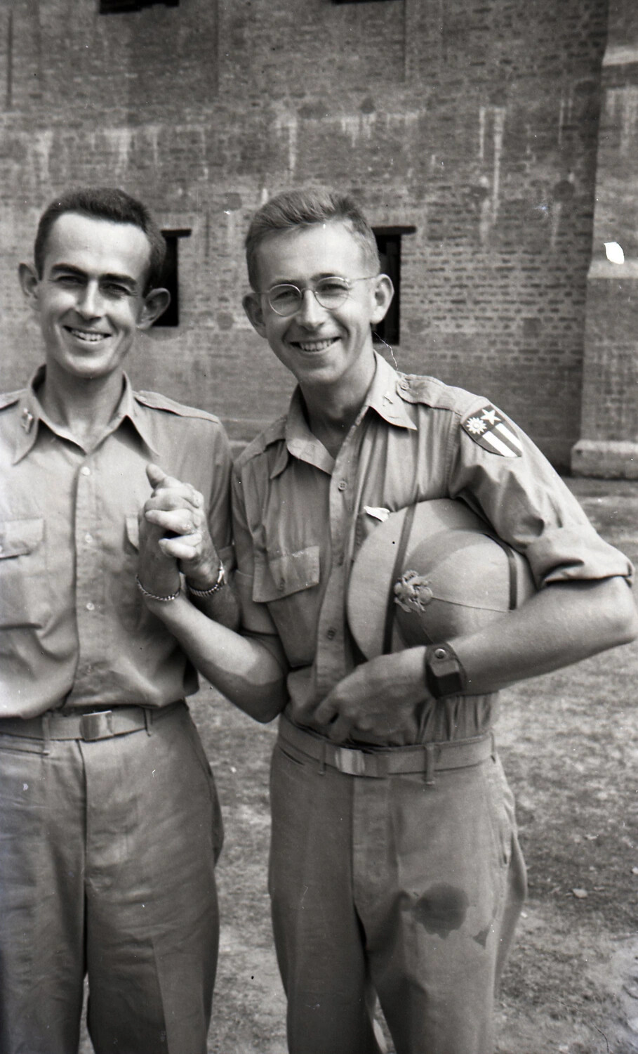 Two American Servicemen in Tropical Uniform, China-Burma-India Theater
