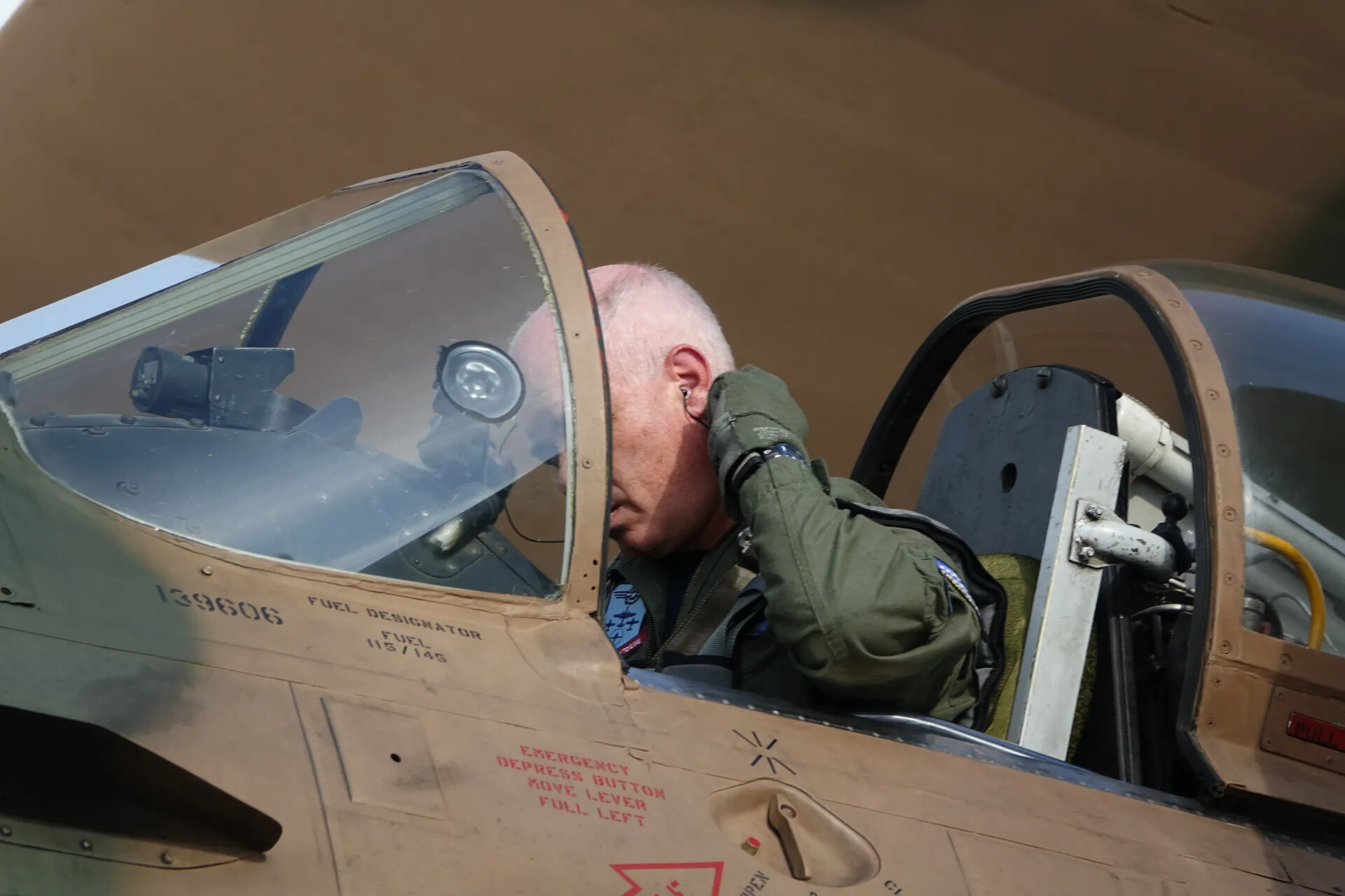 Pilot in Cockpit of Preserved A-1 Skyraider, No. 139606, 2019 Warbird Event