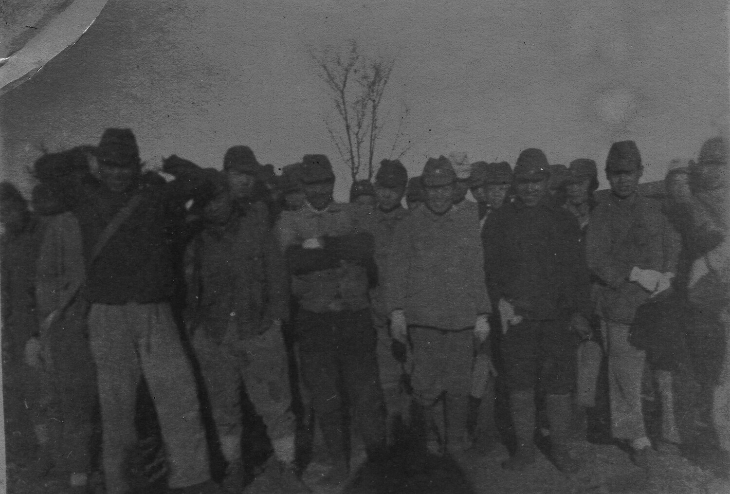 Group Portrait of Surrendered Japanese Soldiers, Okinawa/Ie Shima Area
