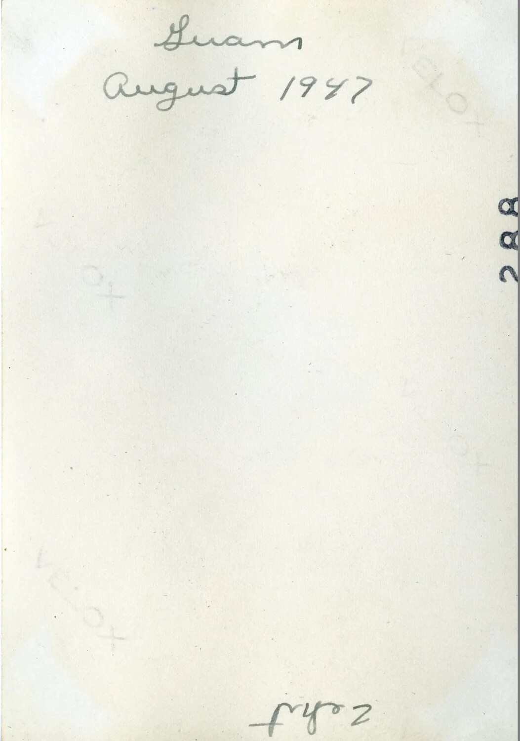 Blank Album Page Captioned 'Guam, August 1947', VR-6 Squadron Photo Album, Agana, Guam
