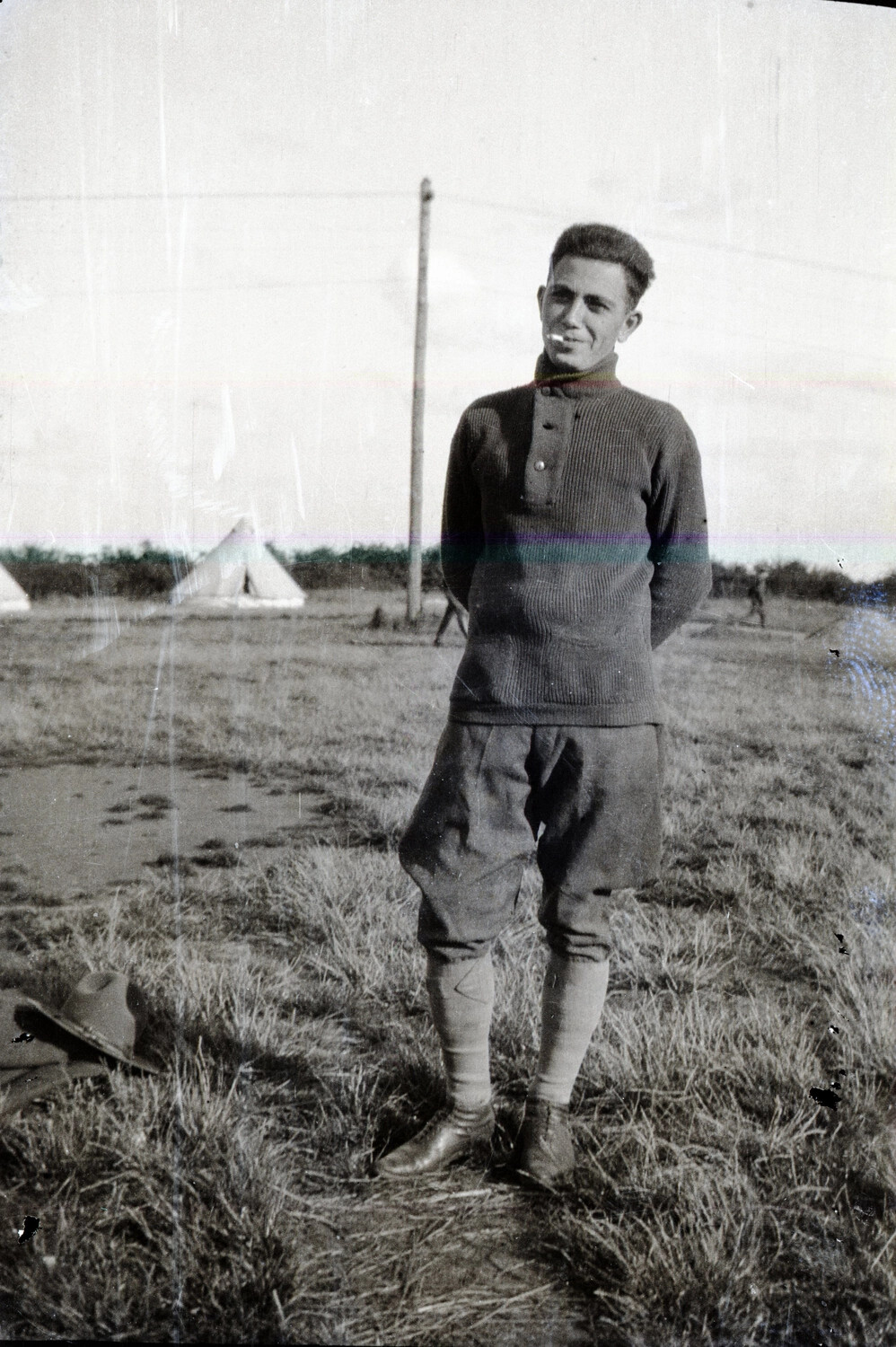 WWI American Serviceman at Tent Camp, France - Scott Field Collection