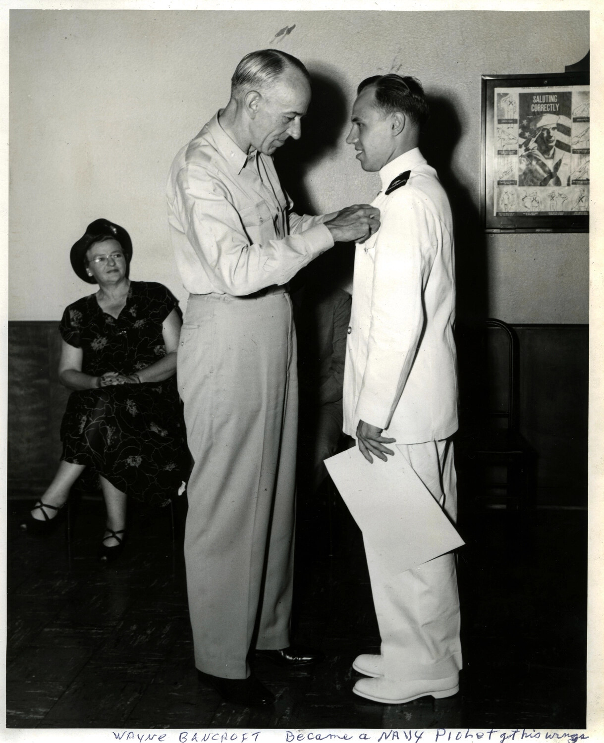 Naval Aviator Wings Pinning Ceremony for Wayne Bancroft, Korean War Era