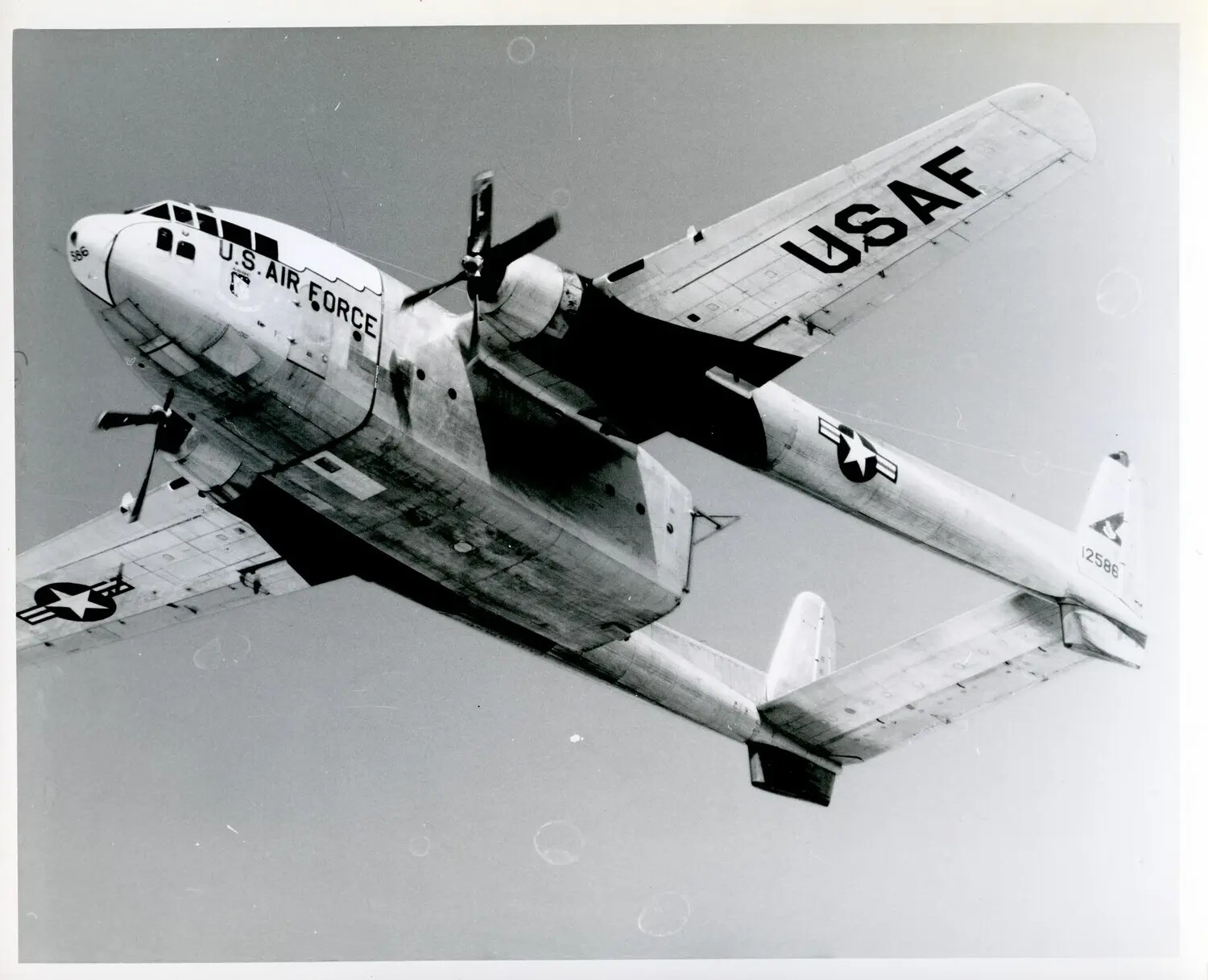 Fairchild C-119 'Flying Boxcar' USAF Cargo Transport Aircraft in Flight
