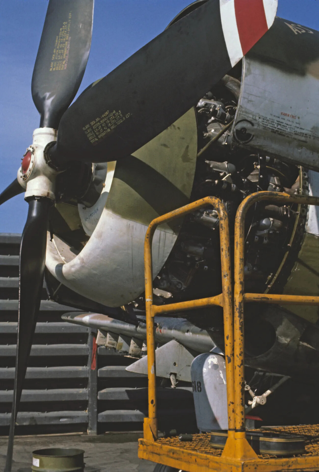 A-1 Skyraider Propeller and Engine Cowling, Ground Maintenance View