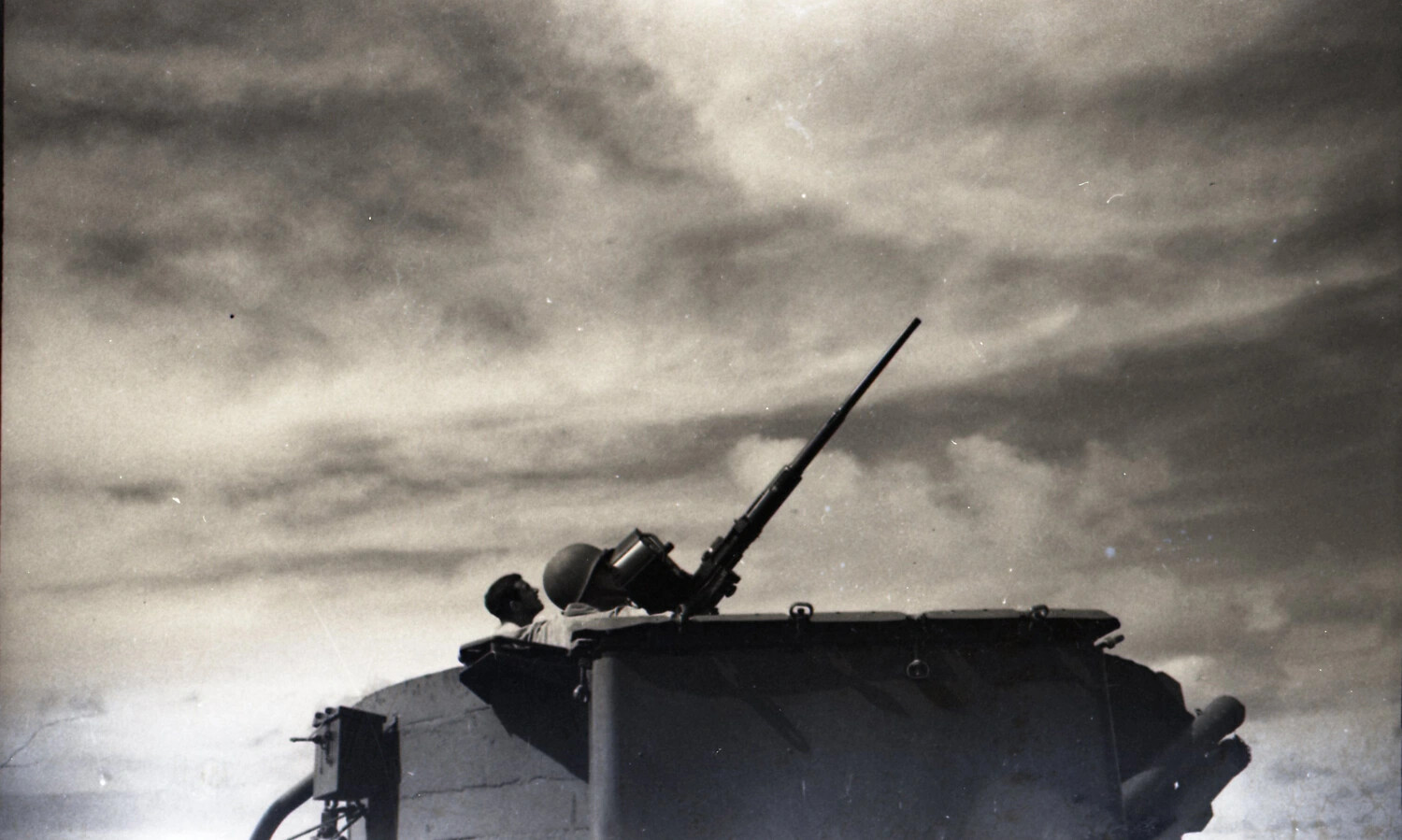 U.S. Army Anti-Aircraft Machine Gunner Scanning the Sky — China-Burma-India Theater, WWII