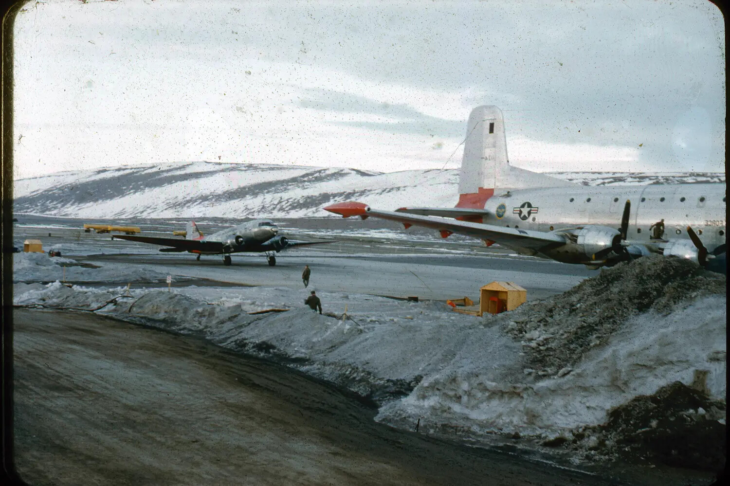 USAF Transport Aircraft on the Ramp at Thule Air Base, Greenland, c. 1950-1955