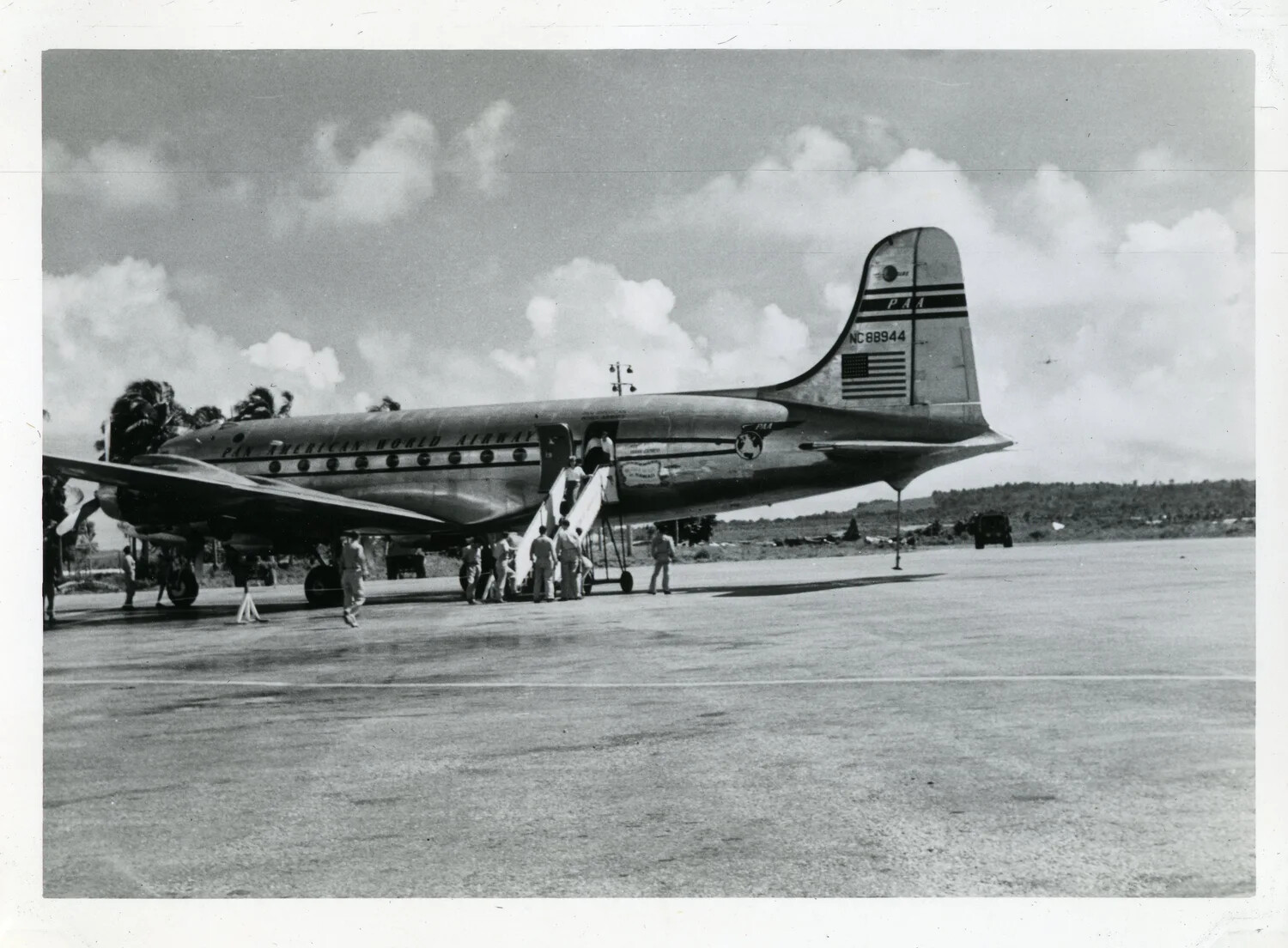 Pan American World Airways Airliner NC88944 on Tarmac, Pacific Airfield