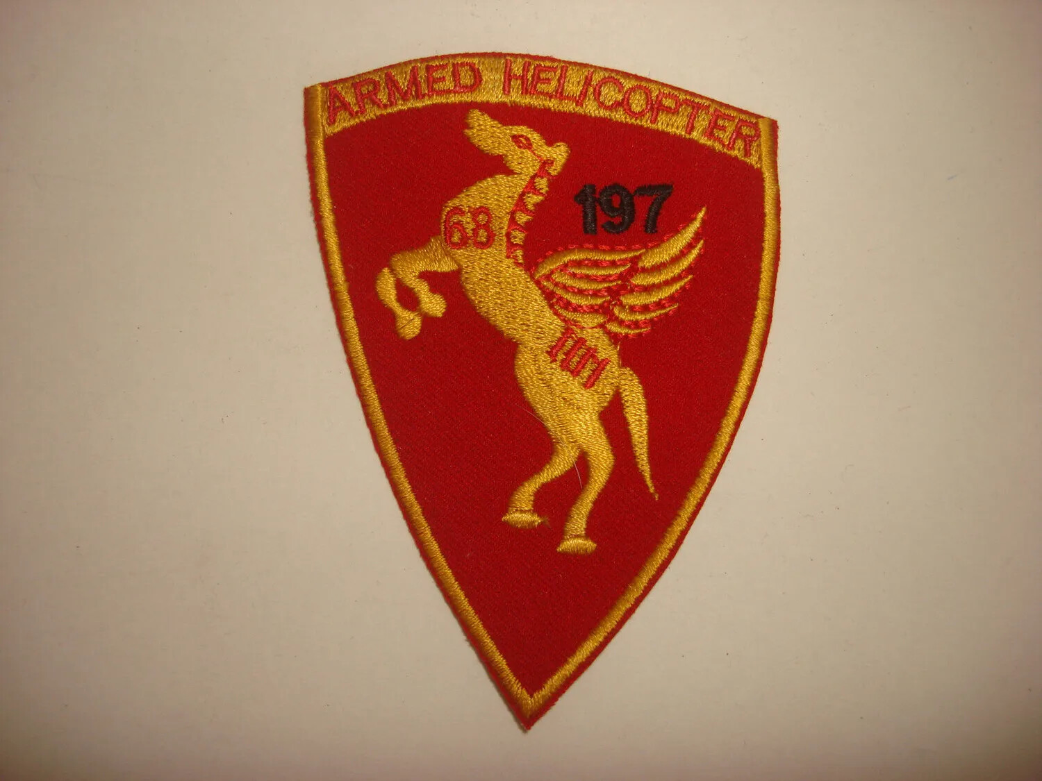 US Army 197th Aviation Company 'Armed Helicopter' Unit Patch, Vietnam War Era