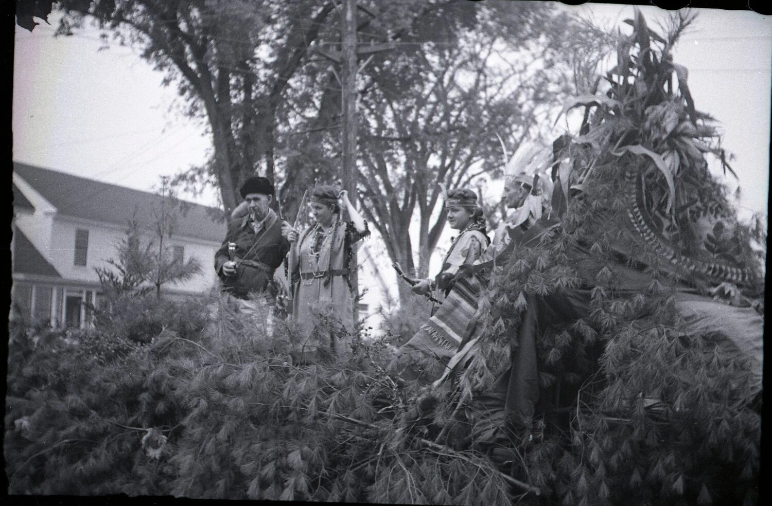 Costumed Pageant Group on Decorated Float, Pelham, New Hampshire, 1943 (Full Frame)