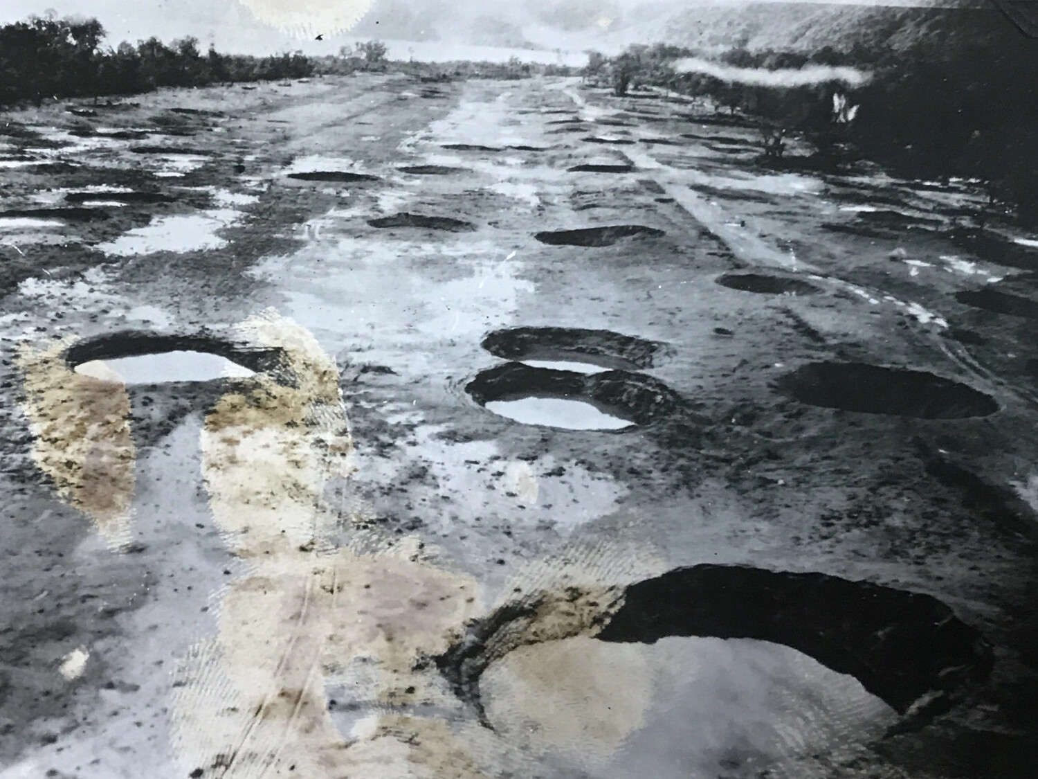 Heavily Cratered Japanese Airstrip, Wewak Area, New Guinea