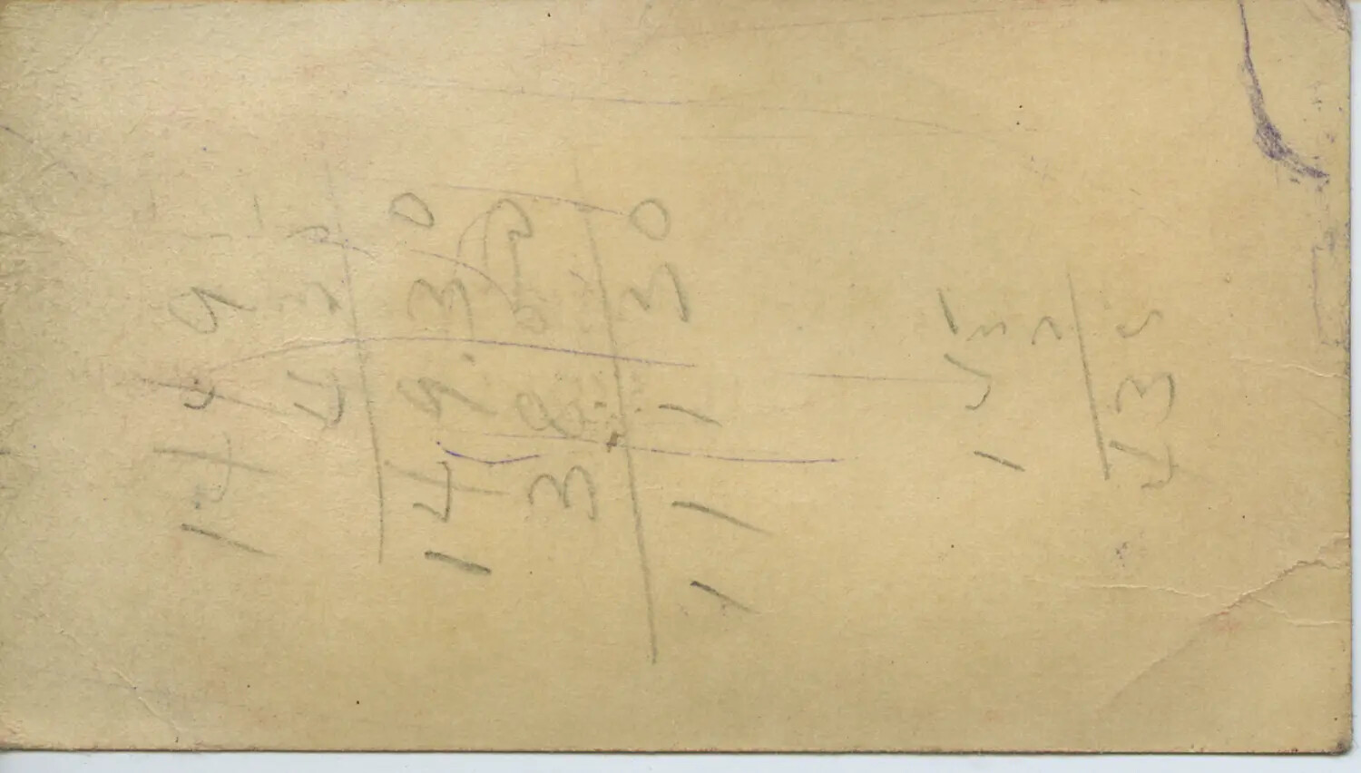 Reverse of Envelope/Stationery Fragment with Pencil Notations, WWII Correspondence Archive (Moon/Sammiet Collection)
