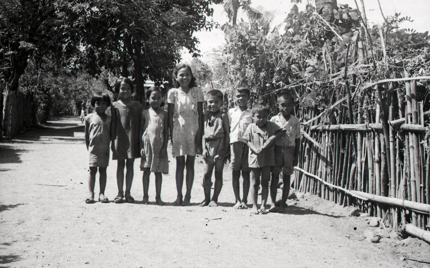 Group Portrait of Filipino Children on a Village Path, Luzon, Philippines